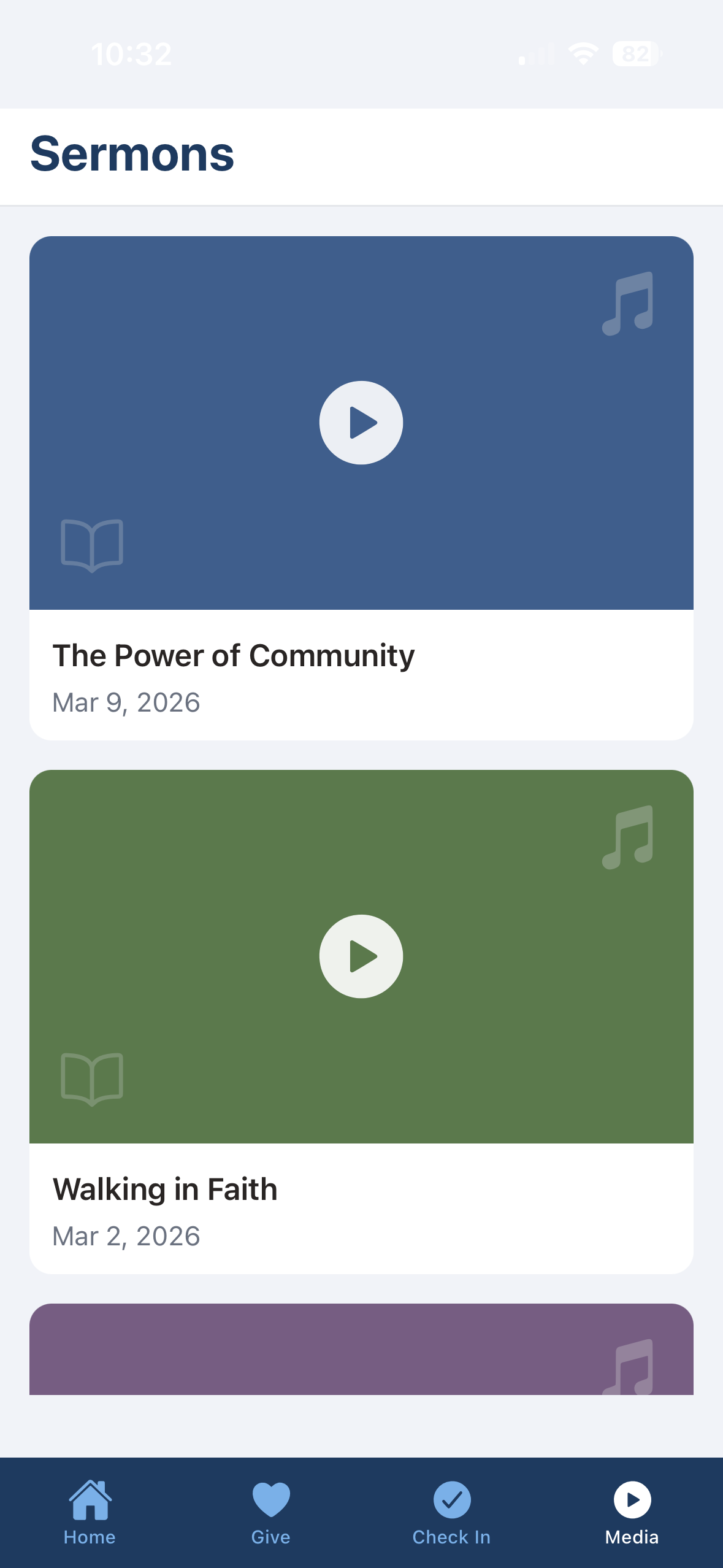 Mobile Sermons Screen